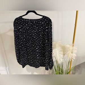 Ann Taylor Black and White Polka Dot Blouse